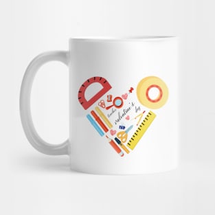 teacher valentines day funny heart shaped Mug